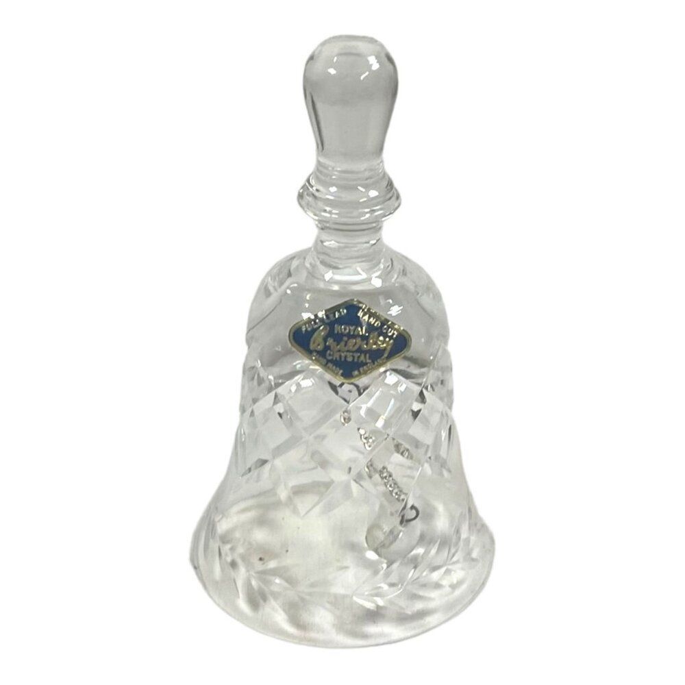 Royal Brierley Full Lead Hand Cut Crystal Bell Vintage Made in England Clear